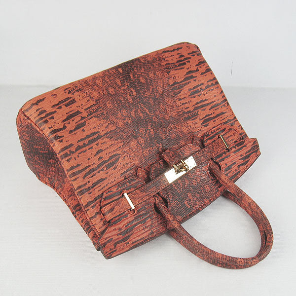 Hermes Birkin 30cm Lizard Pattern Handbag 6088 Orange/Golden | Studio Nafay