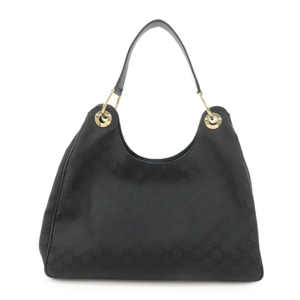 GUCCI GG Nylon Leather Shoulder Bag Hand Bag Black 257268 - Product Image 2