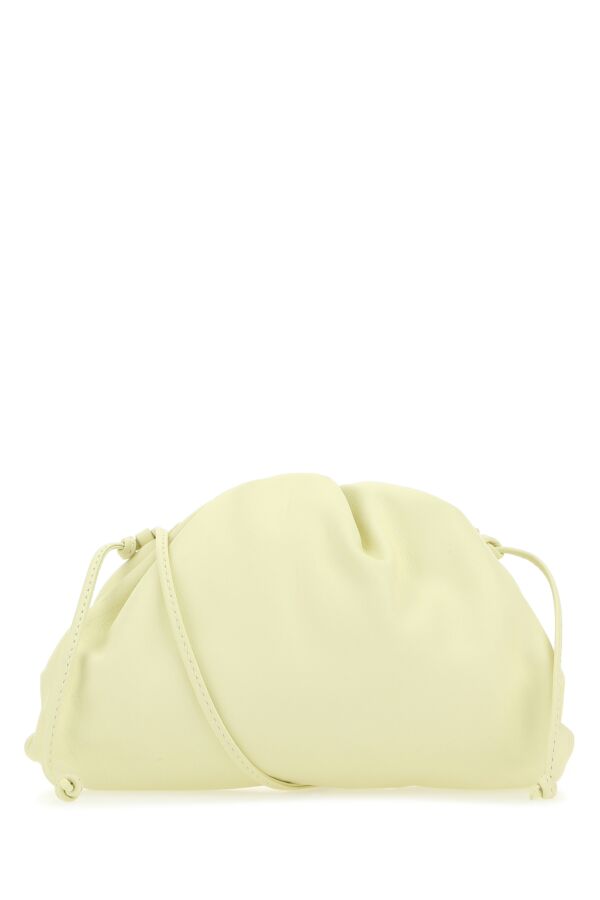 Bottega Veneta Woman Pastel Yellow Nappa Leather Mini Pouch Clutch | Studio Nafay