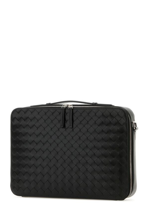 Bottega Veneta Man Black Leather Getaway Briefcase