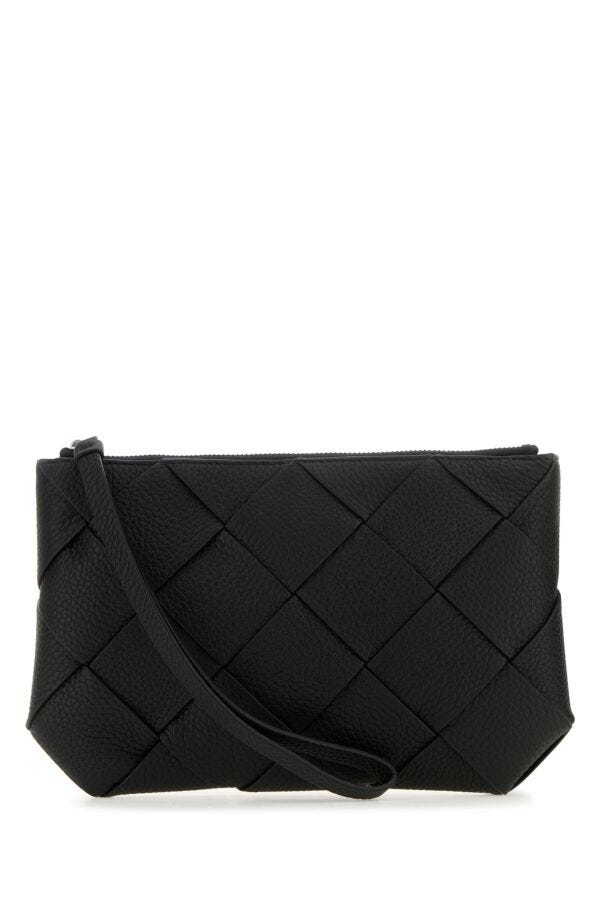Bottega Veneta Man Black Leather Medium Diago Clutch | Studio Nafay