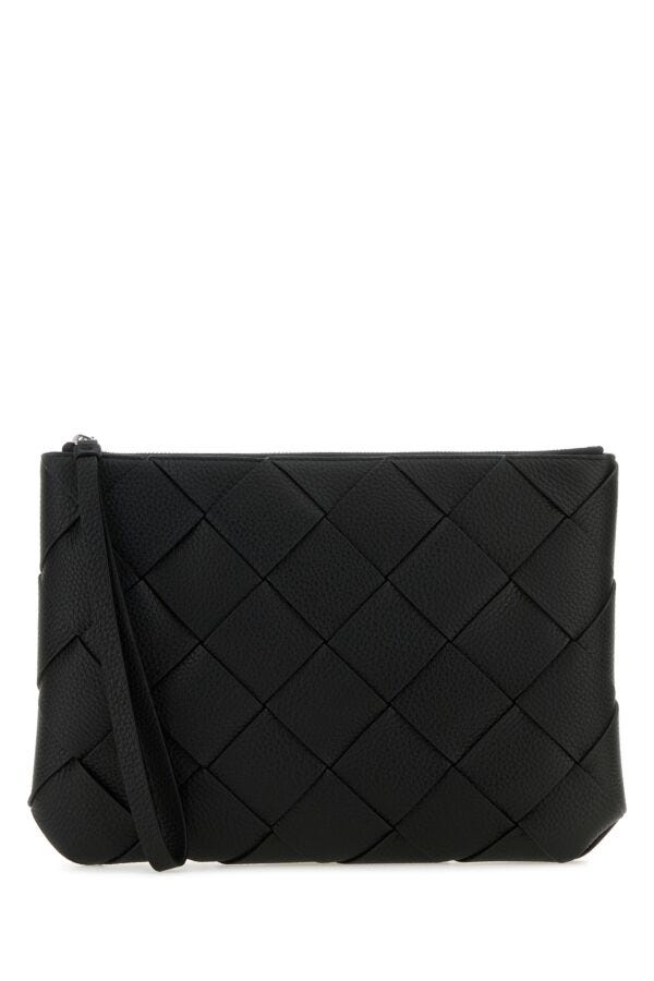 Bottega Veneta Man Black Leather Large Diago Clutch | Studio Nafay