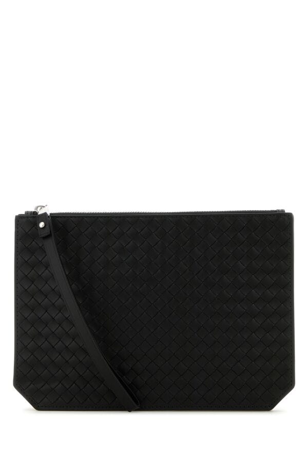 Bottega Veneta Man Black Leather Intrecciato Pouch | Studio Nafay