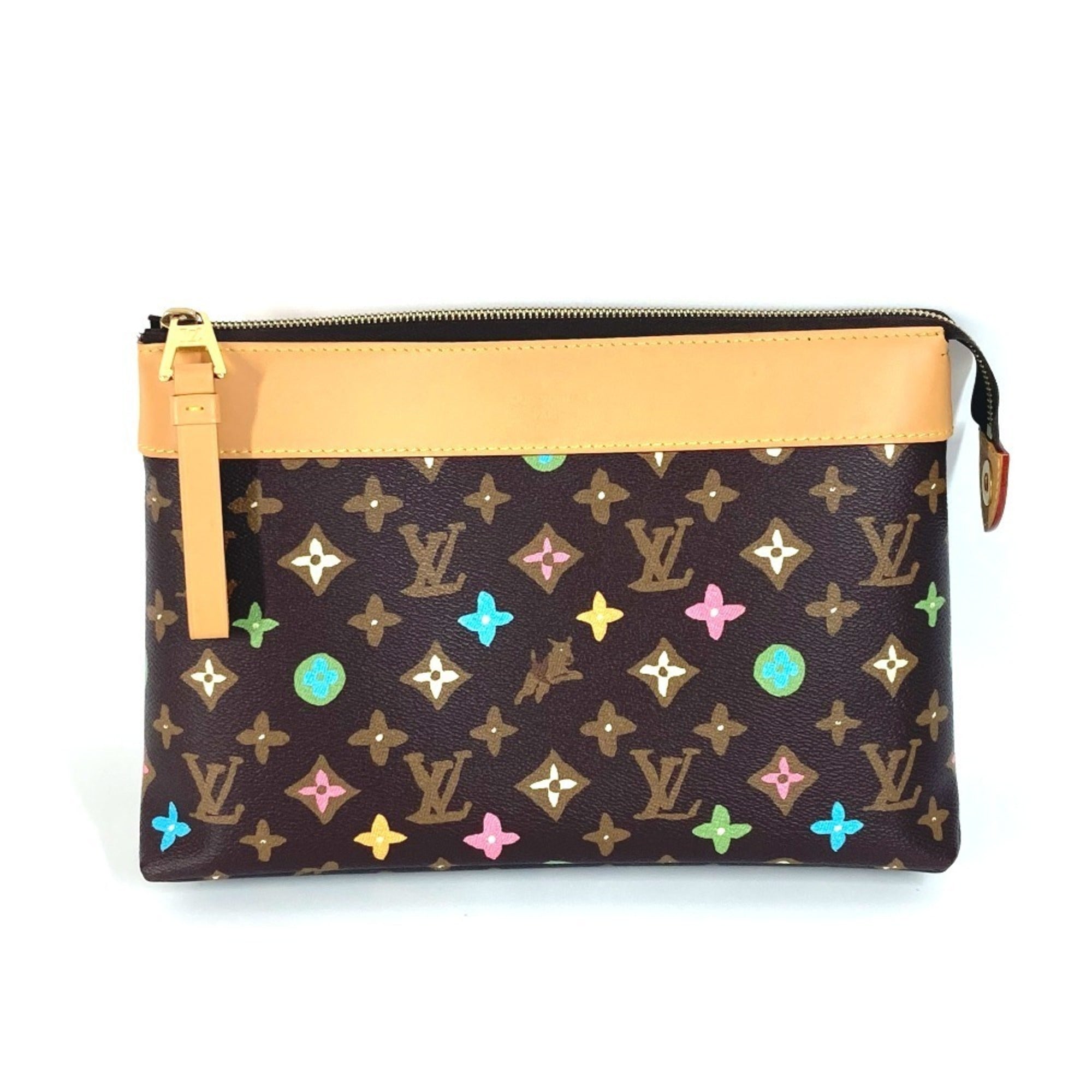 Louis Vuitton Brown Multi-Color Monogram Clutch Bag Pochette ( )
