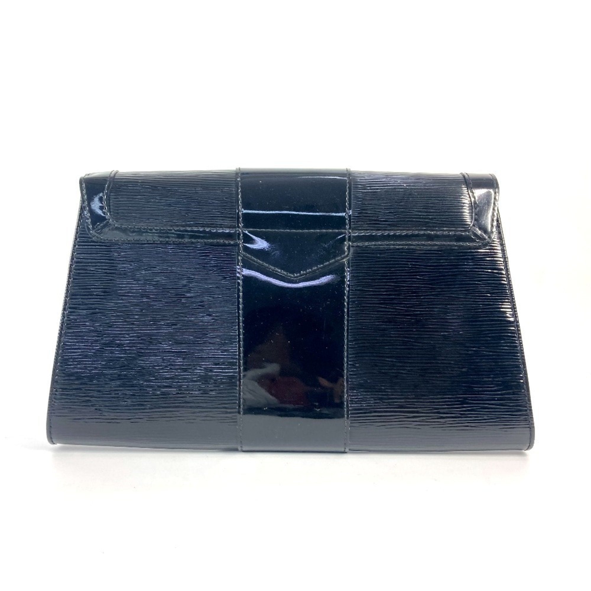 Louis Vuitton Black Noir Leather Clutch Bag Handbag Shoulder Bag ( )