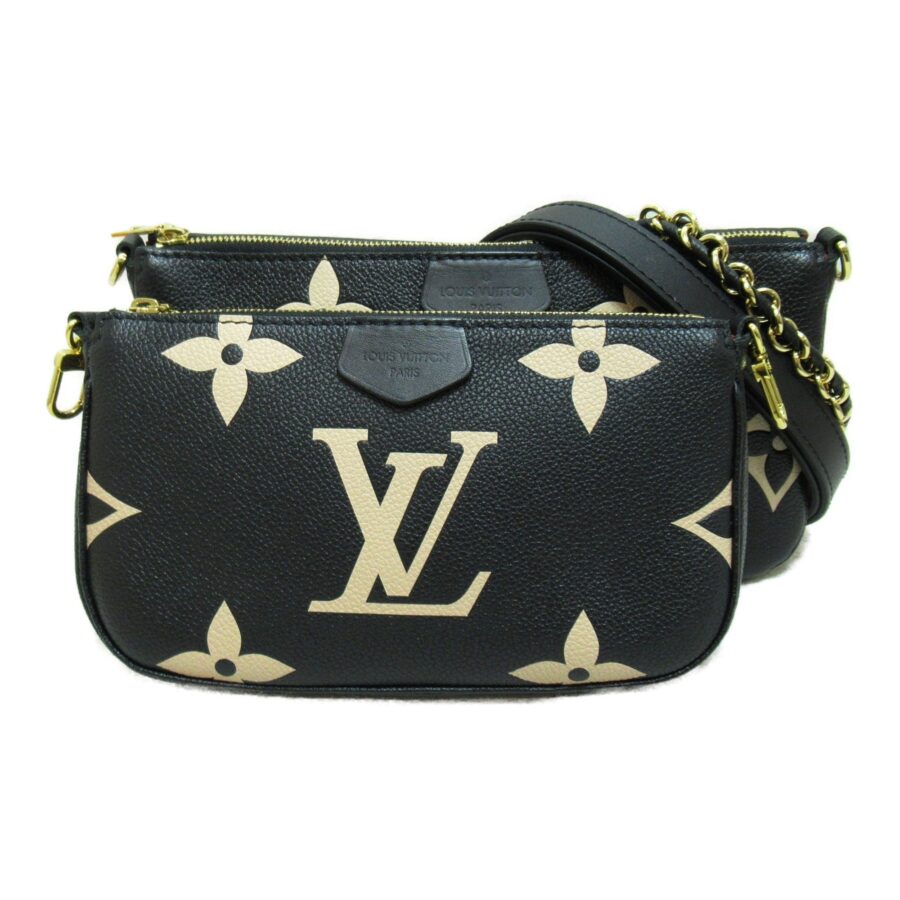 LOUIS VUITTON Multi Pochette Accessoires Black Monogram empreinte leather | Studio Nafay