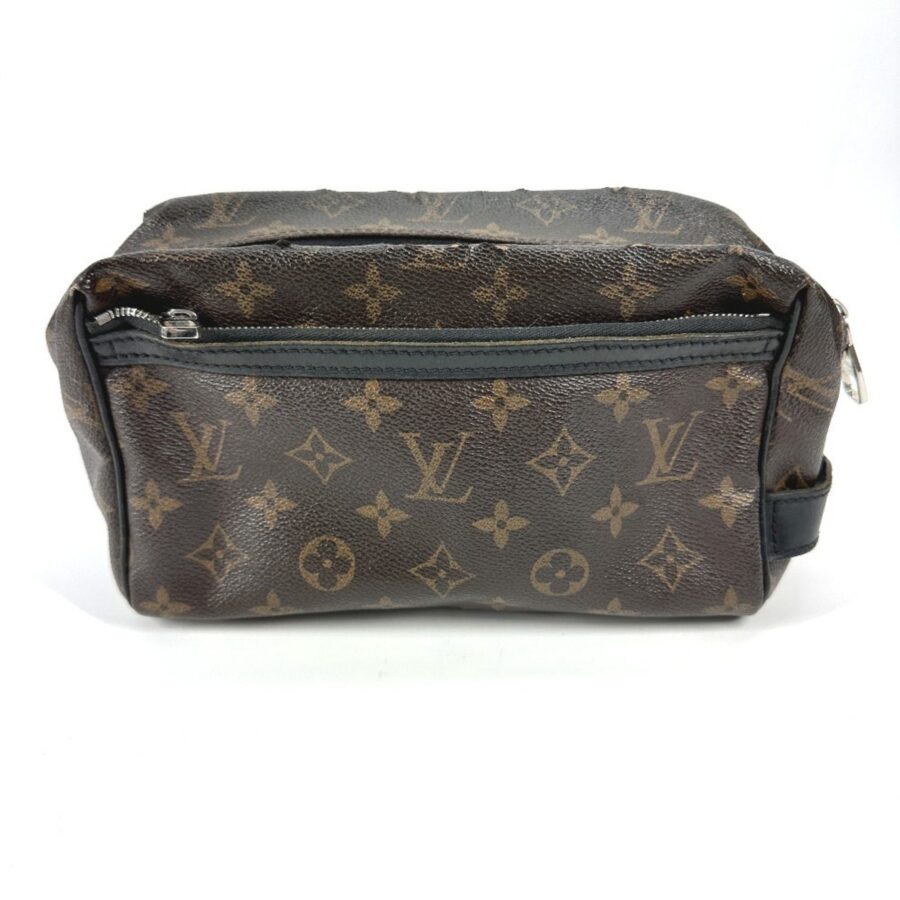 Louis Vuitton Black Brown Monogram Canvas Clutch Bag Pouch ( ) | Studio Nafay