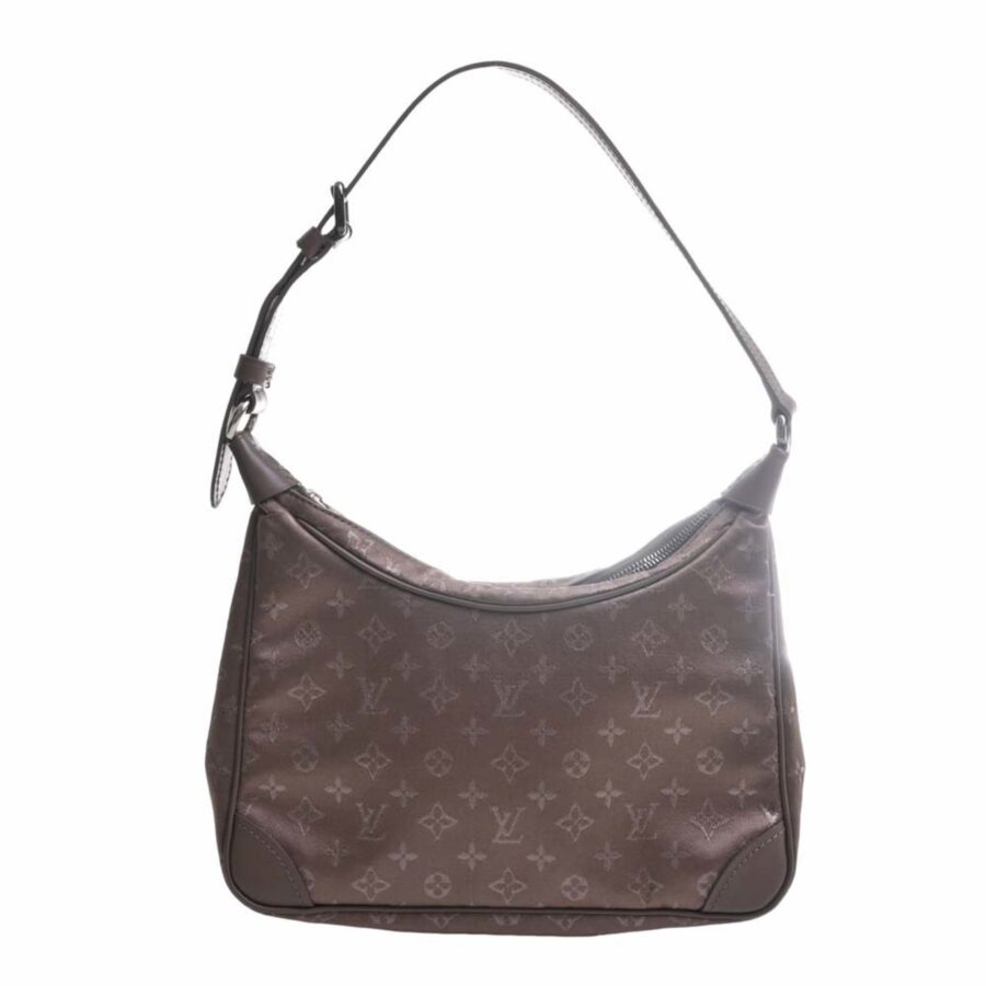 LOUIS VUITTON Monogram Satin Little Boulogne Handbag Brown Women's | Studio Nafay