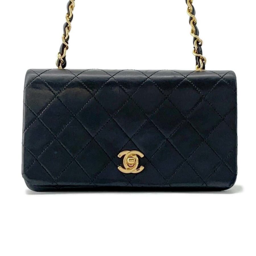 Chanel Chain Shoulder Bag Coco Mark Matelasse Lambskin CHANEL Black | Studio Nafay