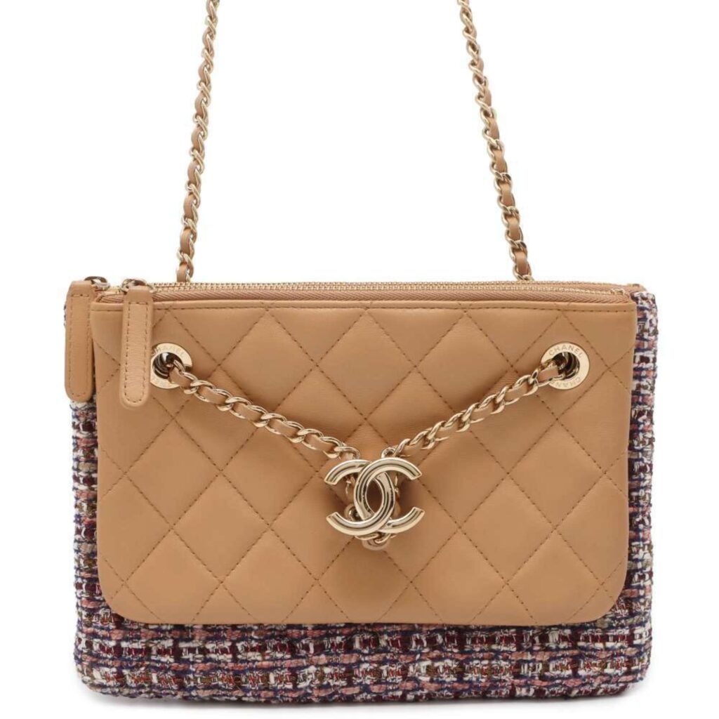 Chanel Chain Shoulder Bag Matelasse Tweed Coco Mark CHANEL | Studio Nafay