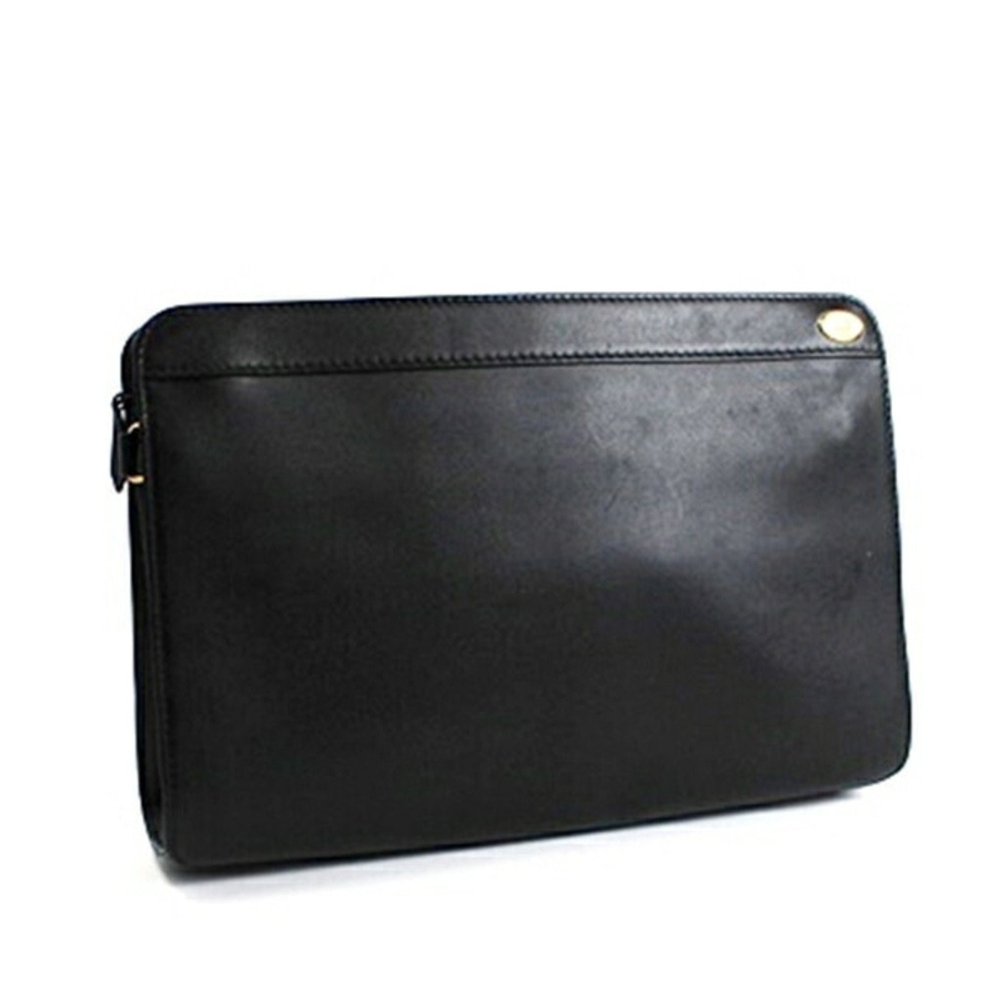 Dunhill Black Brown Leather Clutch Bag ( )