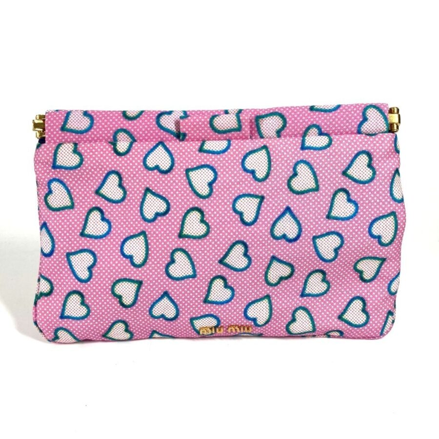Miu Miu Blue Pink Nylon Leather Clutch Bag Pouch ( ) | Studio Nafay