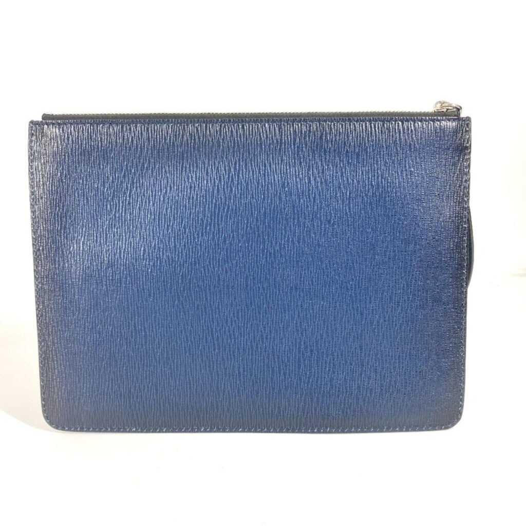 Salvatore Ferragamo Navy Leather Clutch Bag Pouch ( ) - Product Image 2