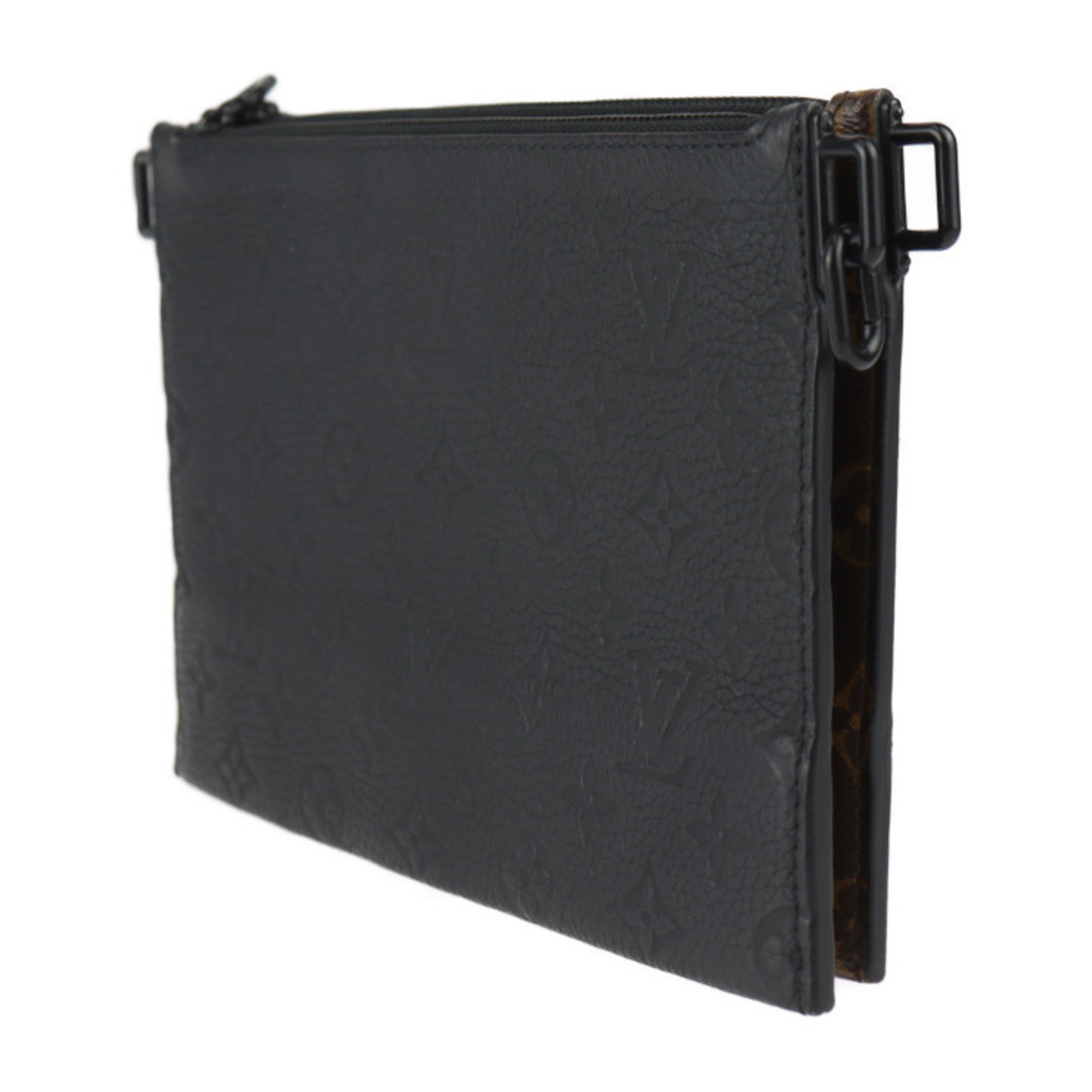 Louis Vuitton Black Brown Monogram Monogram Monogram Empreinte Clutch Bag Pouch Shoulder Bag ( )