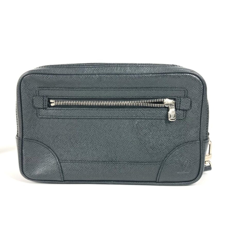 Louis Vuitton Ardoise Black Taiga Leather Leather Clutch Bag Pouch ( ) | Studio Nafay