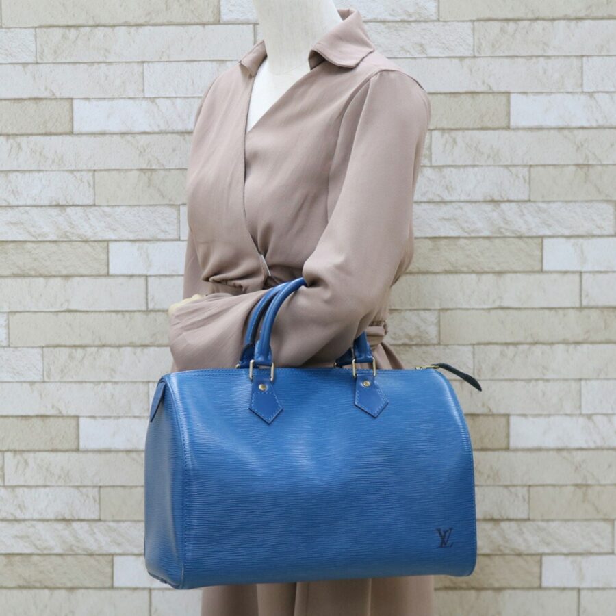 Louis Vuitton Handbag Epi Boston Bag Speedy 30 Blue Toledo Ladies Leather | Studio Nafay