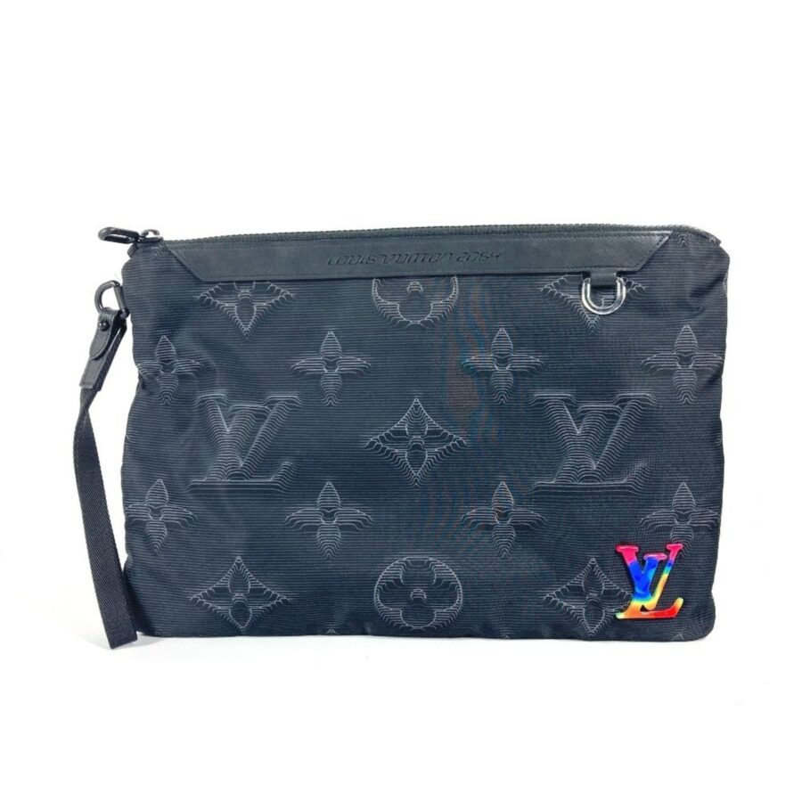 Louis Vuitton Nylon Black Clutch Bags | Studio Nafay