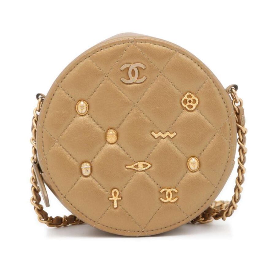 Chanel Chain Shoulder Bag Coco Mark Matelasse Round Lambskin CHANEL | Studio Nafay