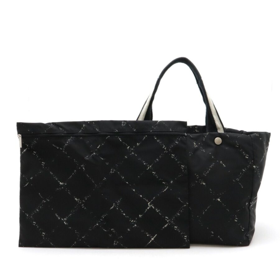 CHANEL Chanel Old Travel Line Tote MM Bag Shoulder Nylon Black Red | Studio Nafay