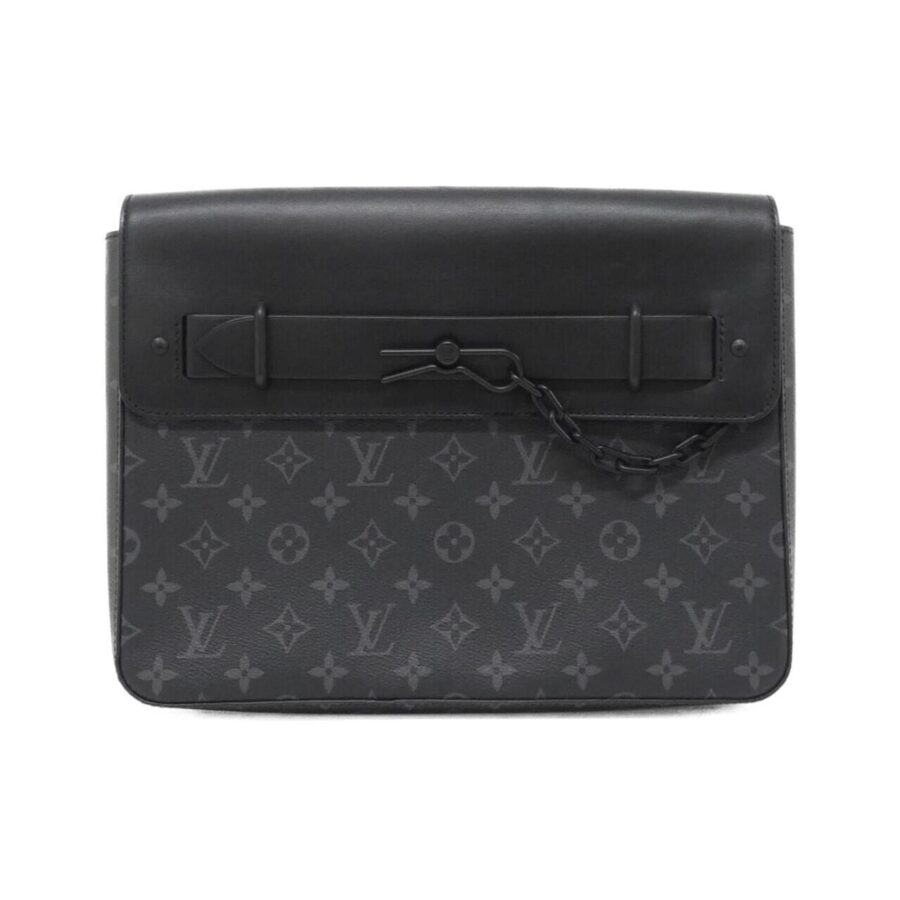 Louis Vuitton Black Coated Canvas Clutch Bag Handbag ( ) | Studio Nafay