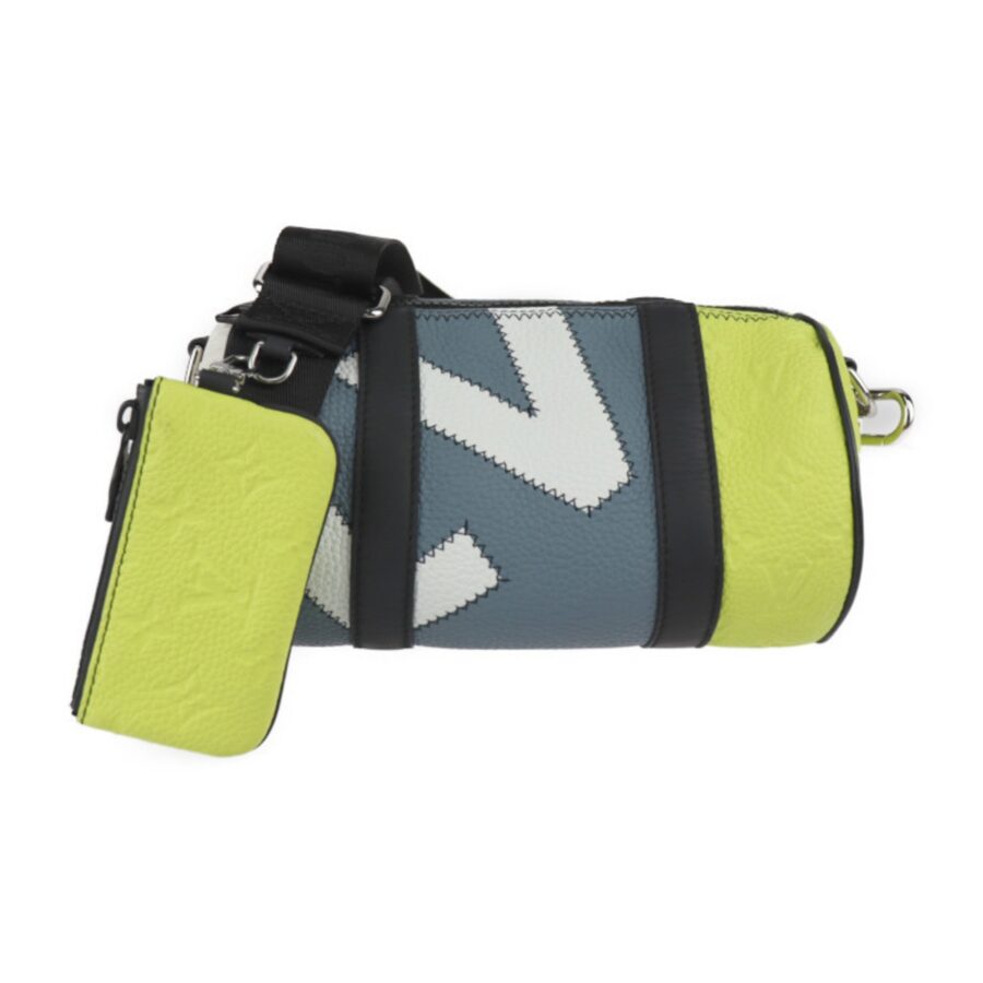 LOUIS VUITTON Monogram Porochon Shoulder Bag Taurillon Leather Gray x Yellow White Silver Hardware Coin Case Included Daybreak Vuitton | Studio Nafay