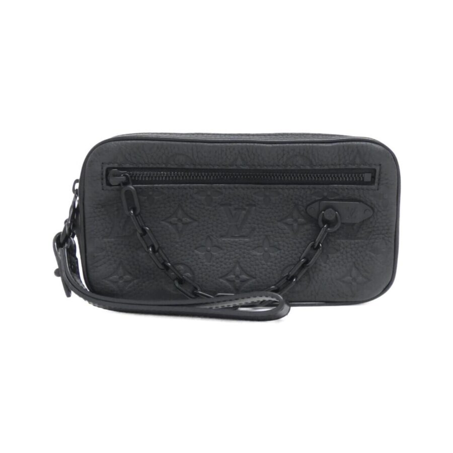Louis Vuitton Black Leather Clutch Bag Pochette ( ) | Studio Nafay