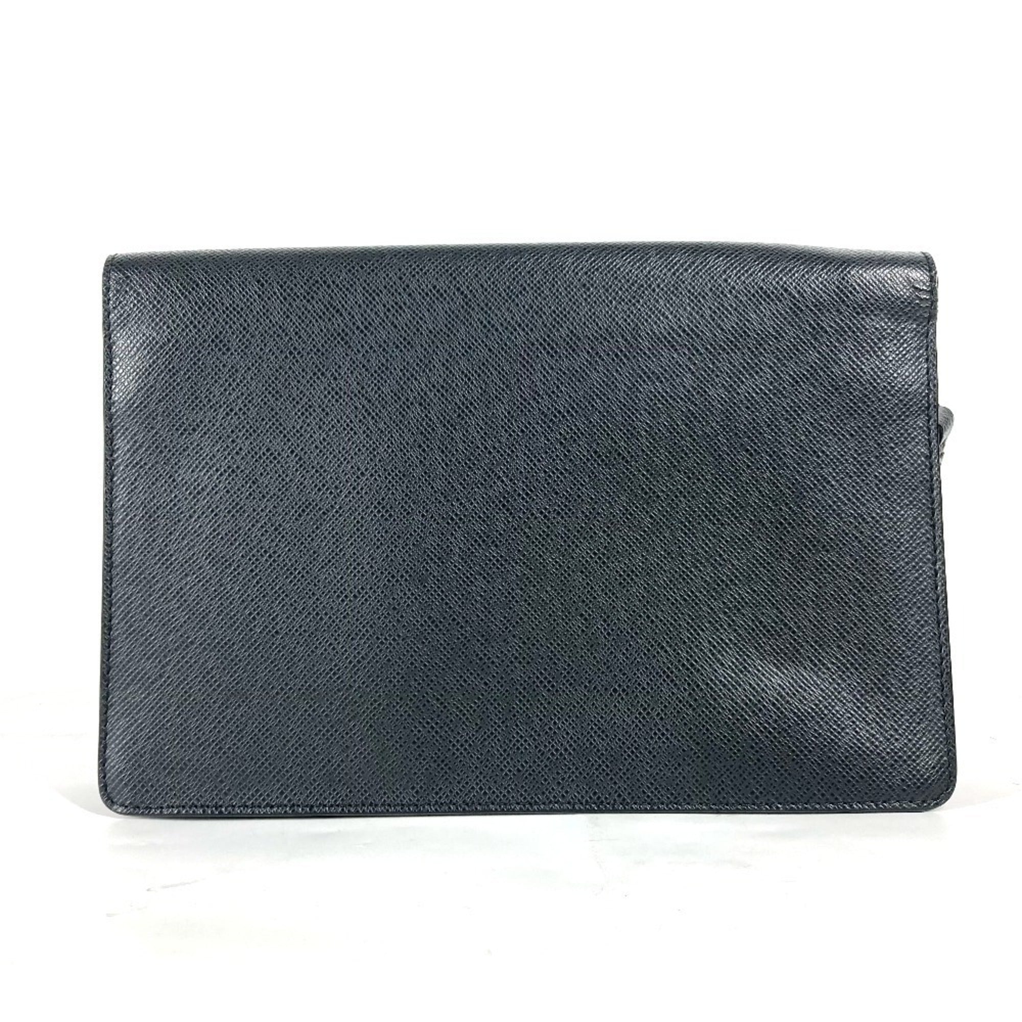 Louis Vuitton Ardoise Black Taiga Leather Clutch Bag Pouch ( )