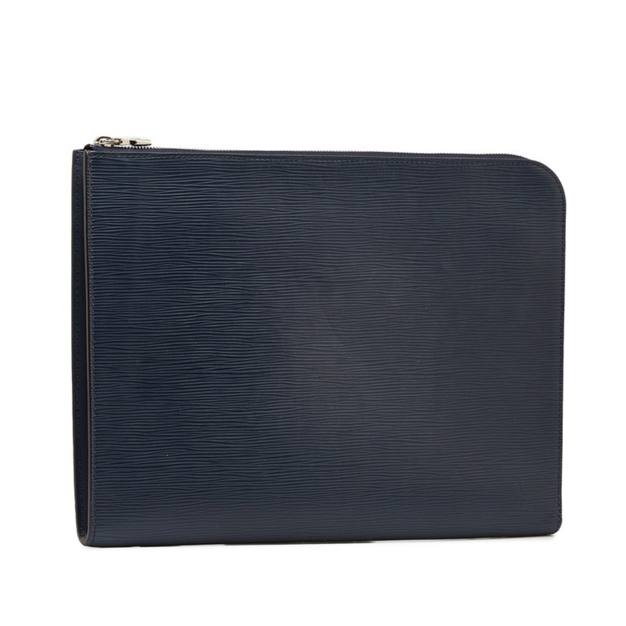 Louis Vuitton Navy Leather Clutch Bag Pochette ( )