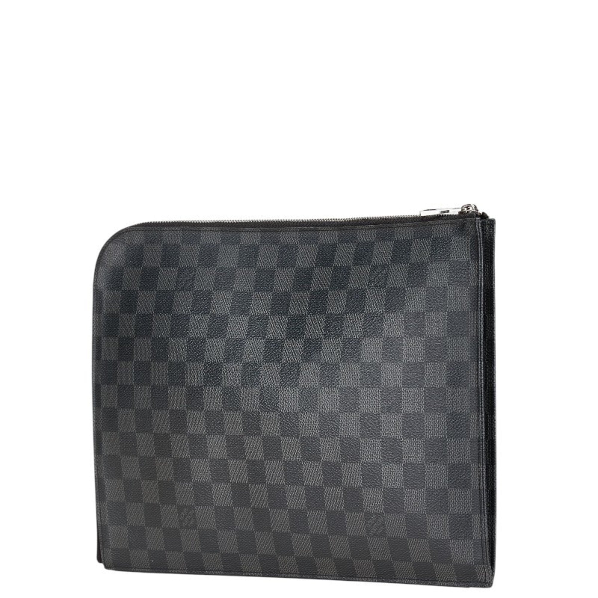 Louis Vuitton Black Pvc Leather Clutch Bag Pochette ( )
