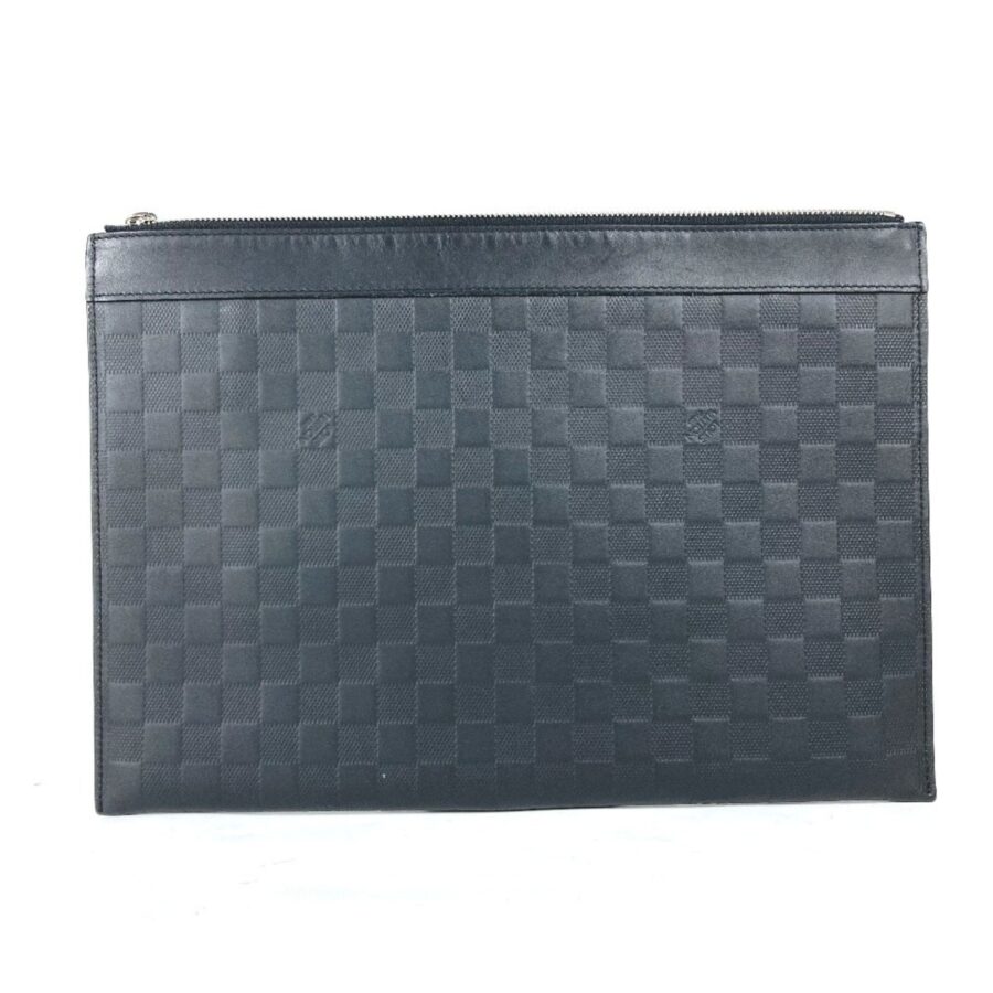 Louis Vuitton Black Onyx Damier Infini Clutch Bag Pochette Pouch ( ) | Studio Nafay