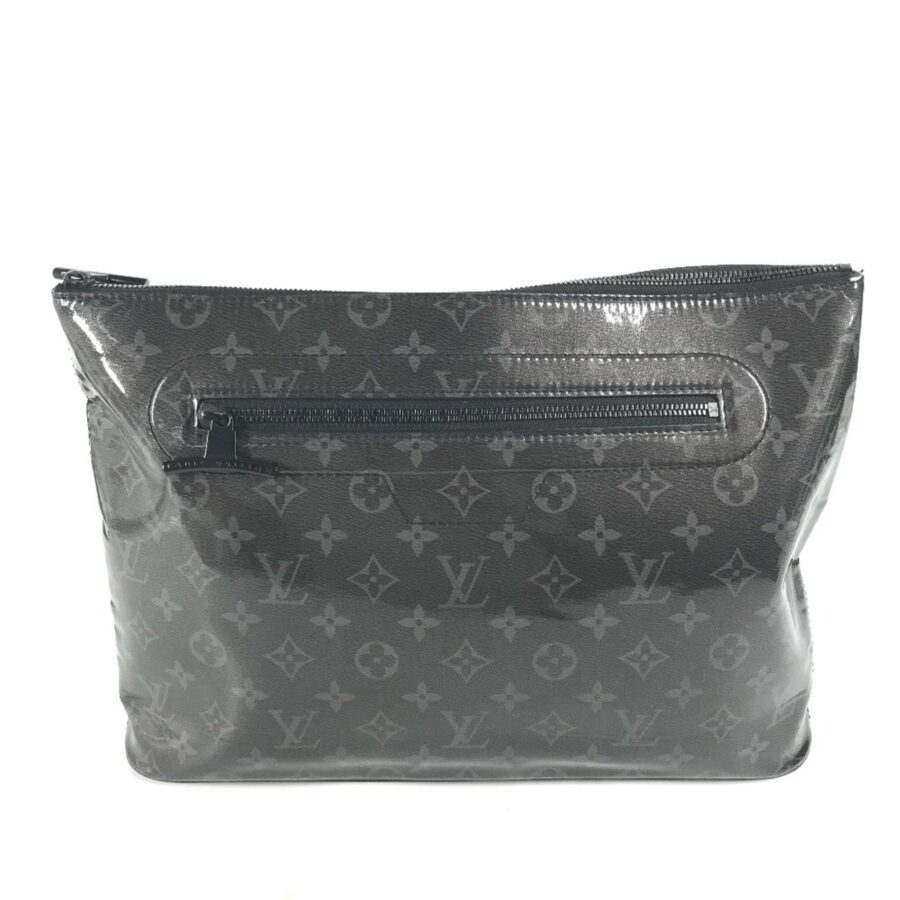 Louis Vuitton Black Vinyl Leather Clutch Bag Pochette Pouch ( ) | Studio Nafay