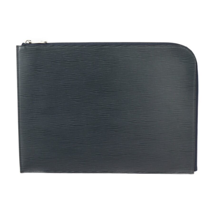 Louis Vuitton Navy Blue Leather Clutch Bag Handbag Pochette Pouch ( ) | Studio Nafay