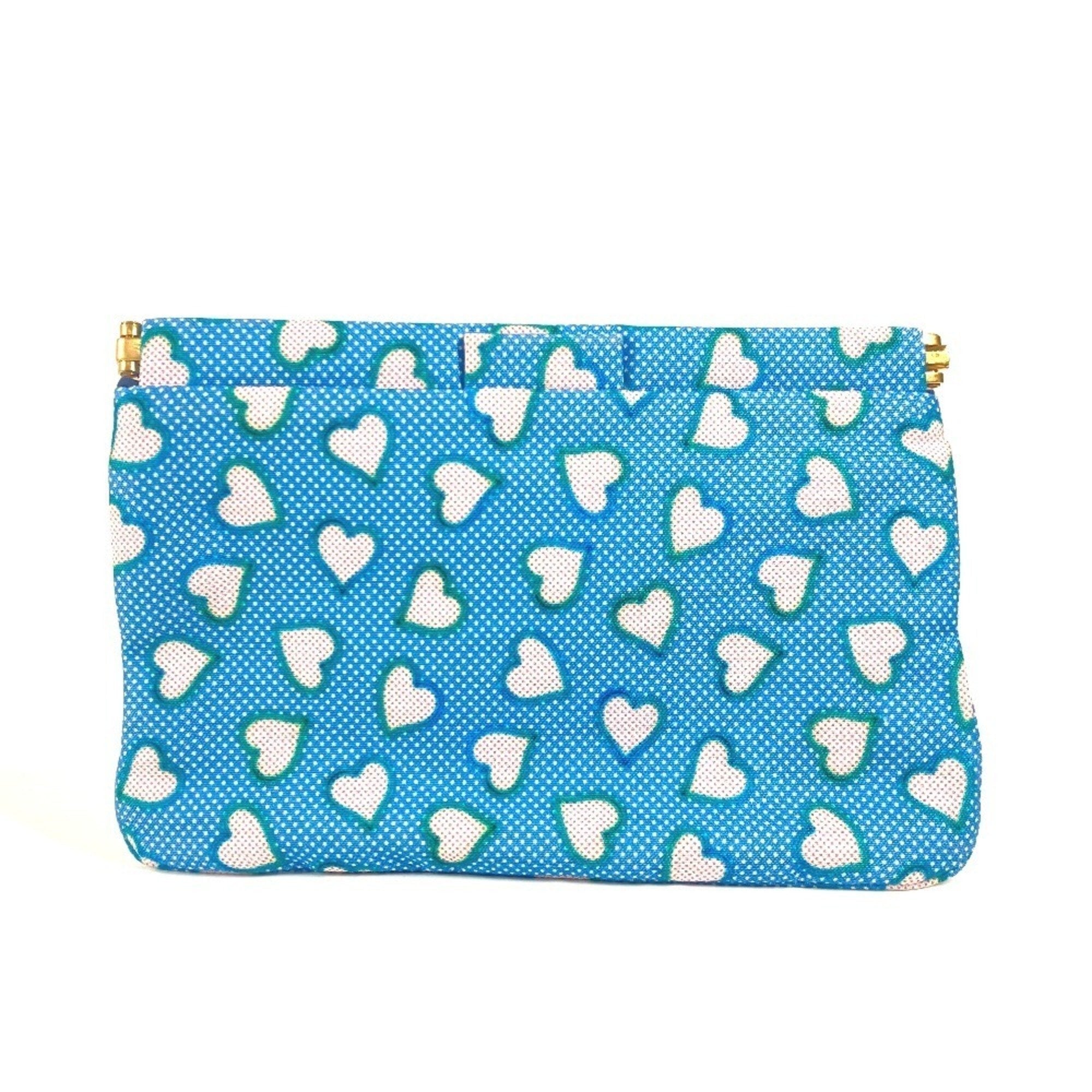 Miu Miu Blue Pink Canvas Clutch Bag Pouch ( )