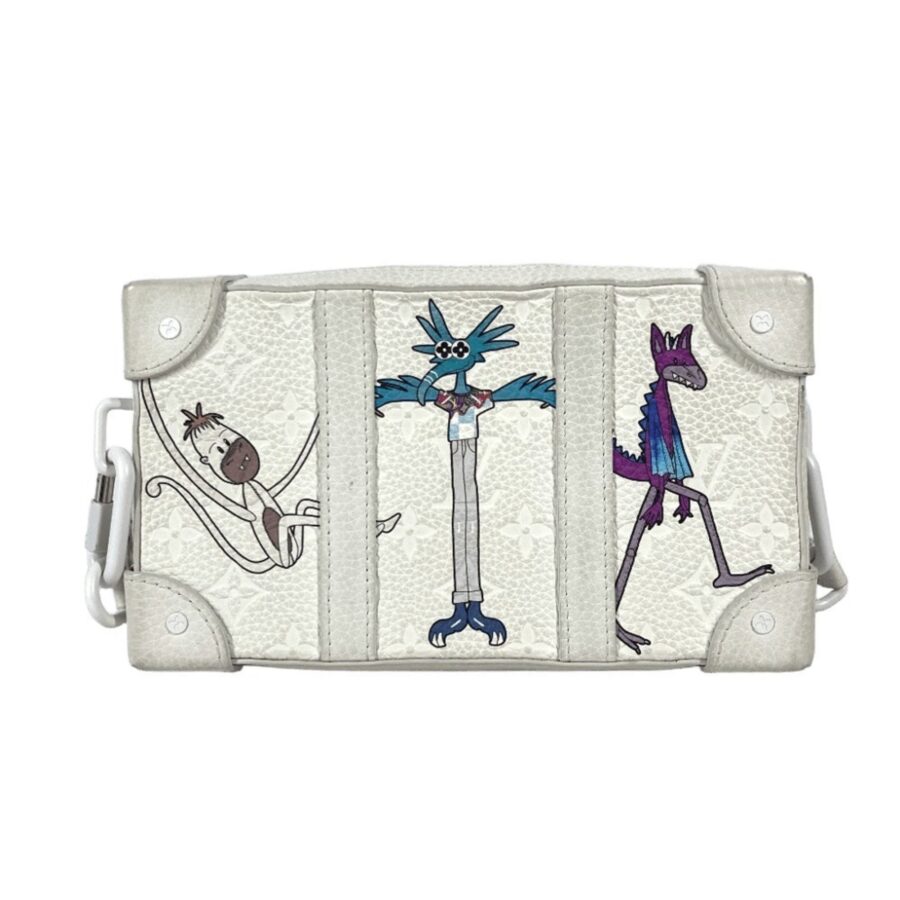 Louis Vuitton White Leather Clutch Bag Shoulder Bag ( ) | Studio Nafay