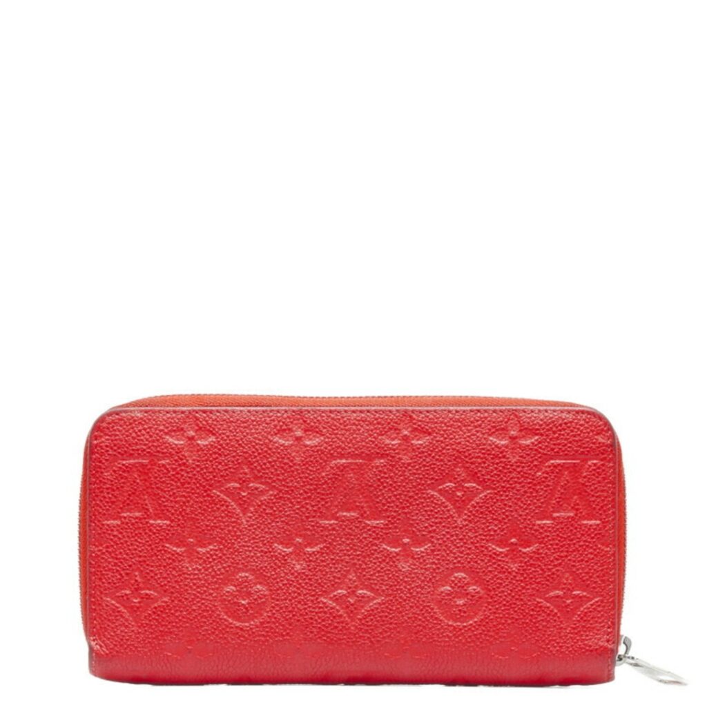 LOUIS VUITTON Monogram Implant Zippy Long Wallet Cerise Red Calf Leather Women's - Product Image 2