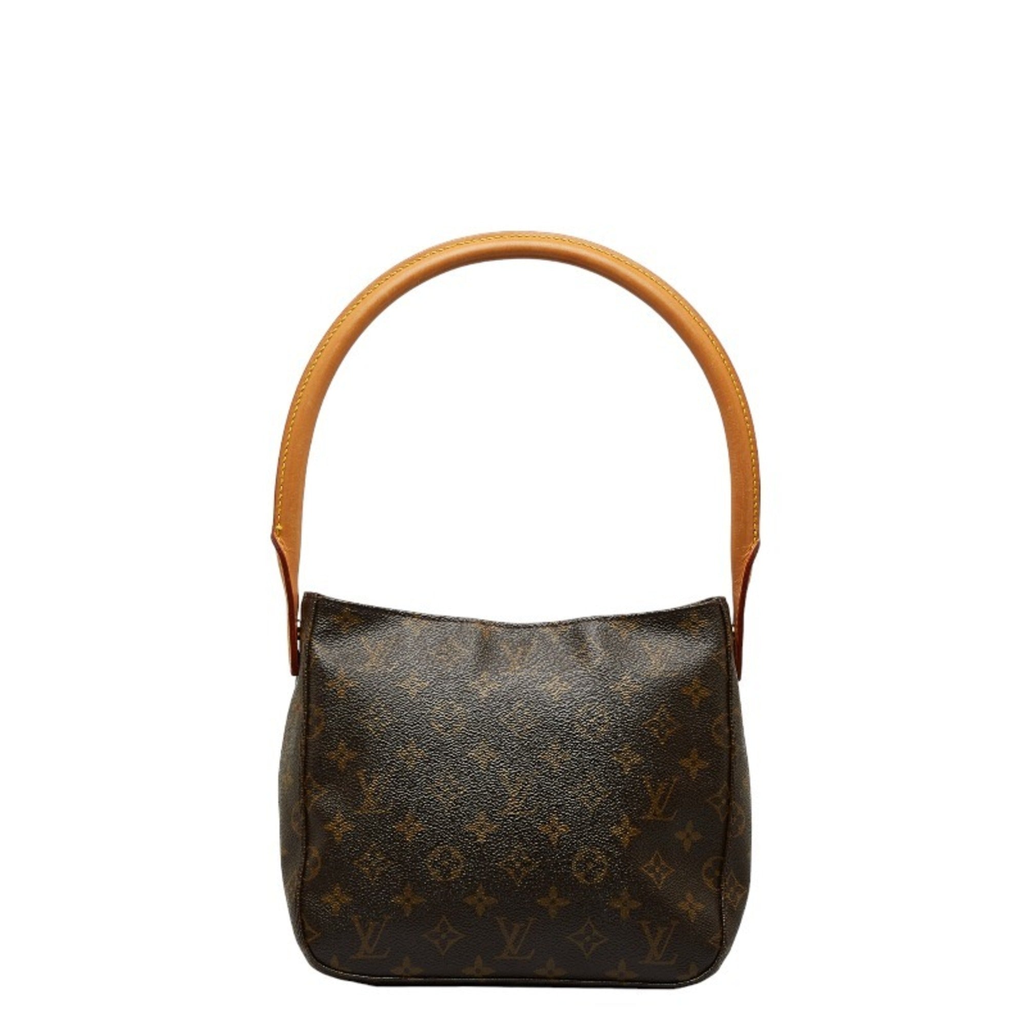 LOUIS VUITTON Monogram Looping MM Shoulder Bag Handbag Brown PVC Leather Ladies