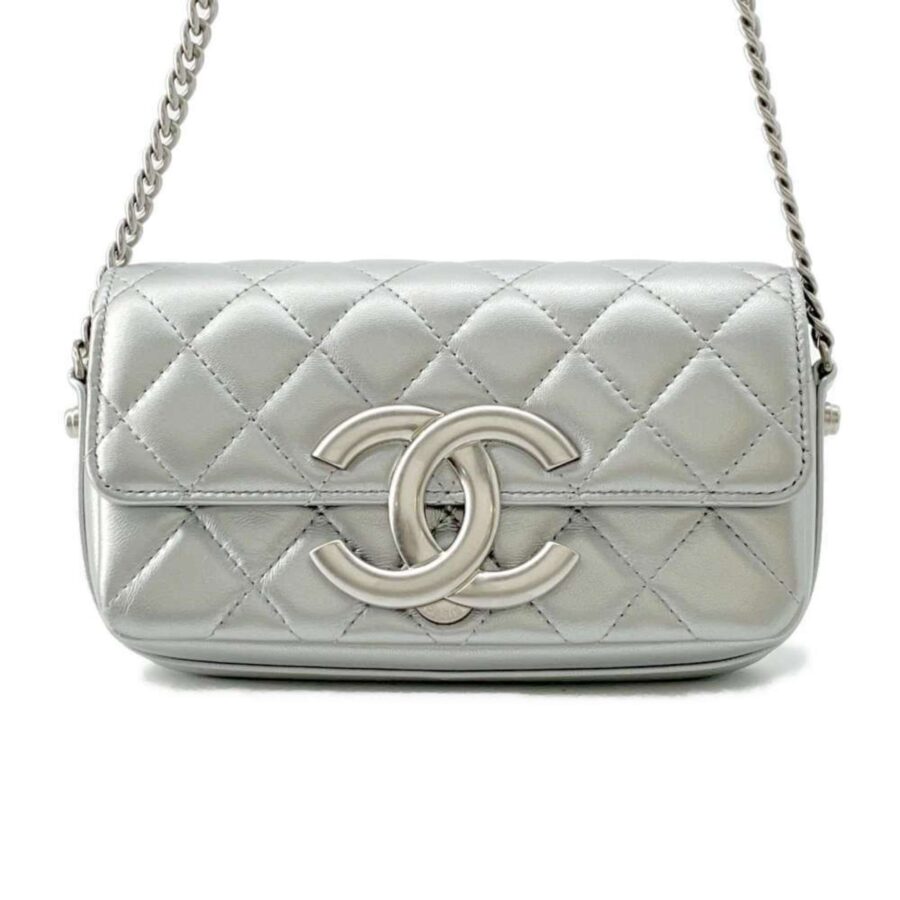 Chanel Chain Shoulder Bag Matelasse Coco Mark Pochette Lambskin CHANEL | Studio Nafay