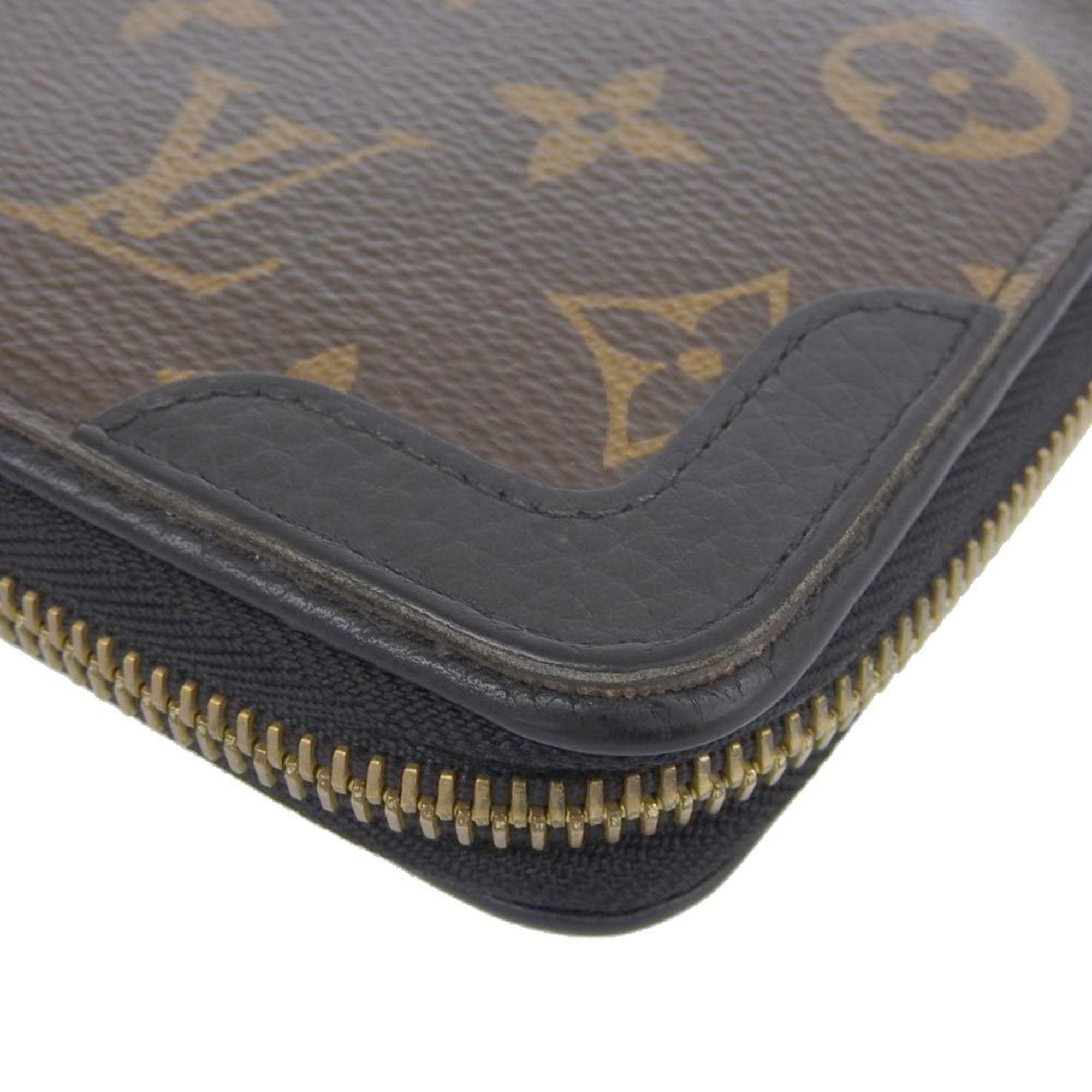 LOUIS VUITTON Monogram Zippy Retiro Round Long Wallet Noir