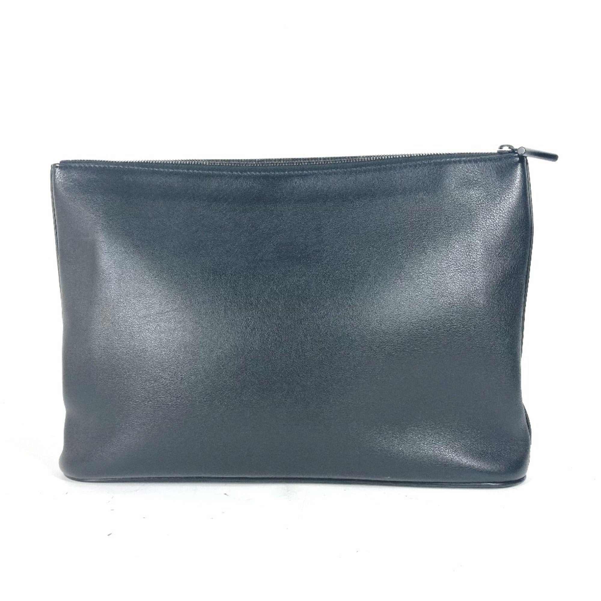 Louis Vuitton Black Leather Clutch Bag Pochette Pouch ( )