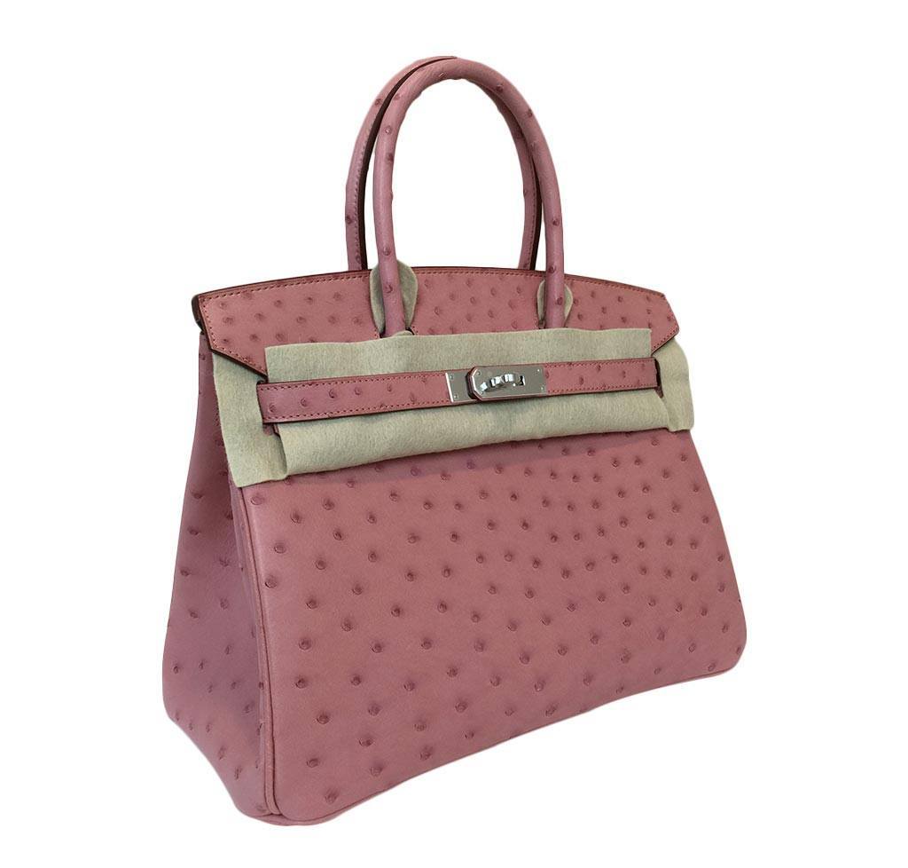 HermesBirkin 30 Ostrich Terre Cuite Bag