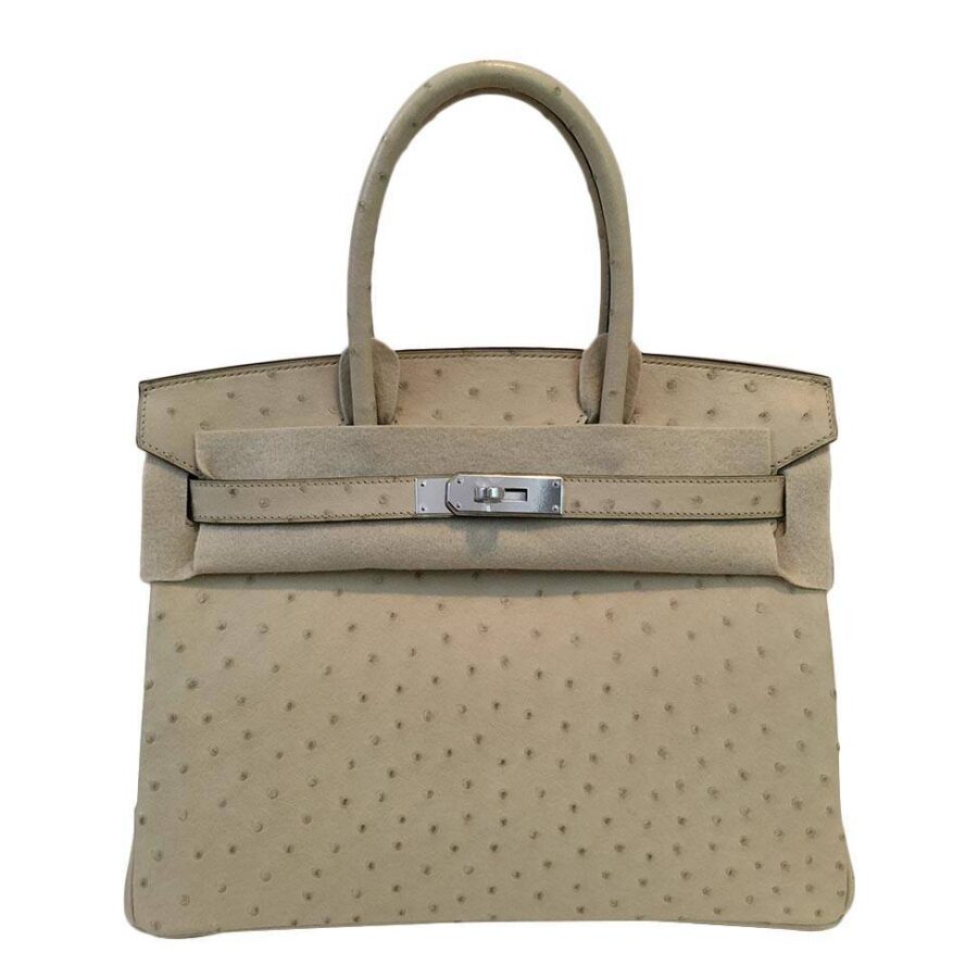 HermesBirkin 30 Ostrich Parchemin Bag | Studio Nafay