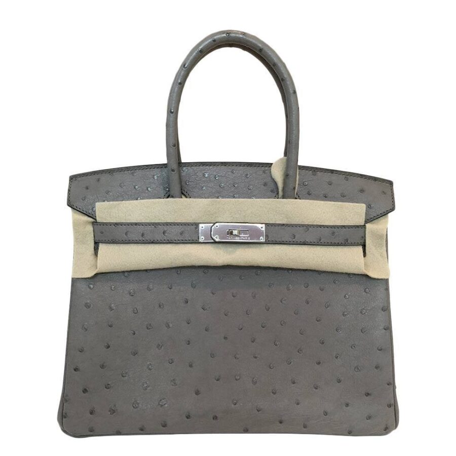 HermesBirkin 30 Ostrich Gris Tourterelle Bag | Studio Nafay