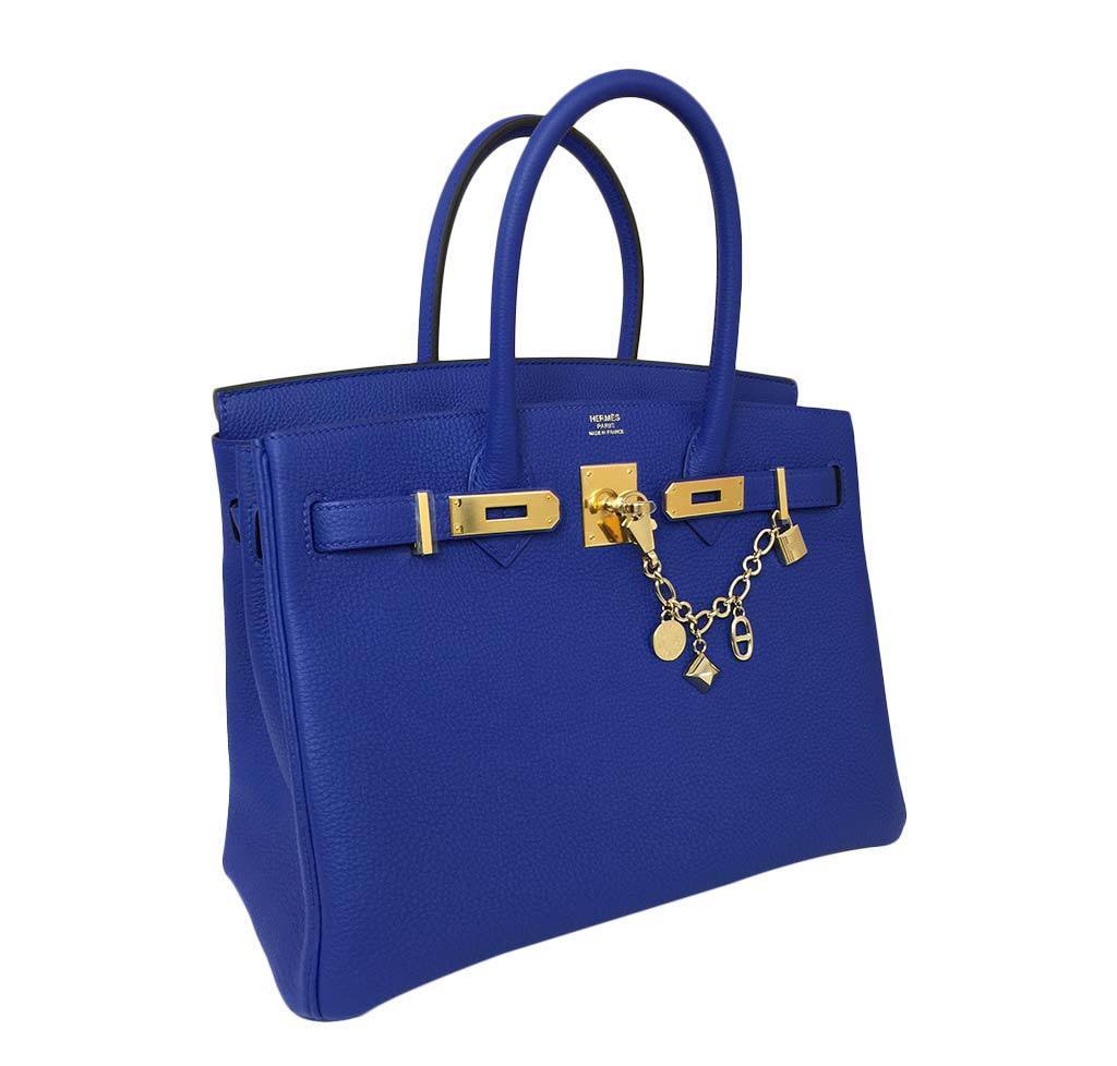 HermesBirkin 30 Bag Blue Electrique GHW
