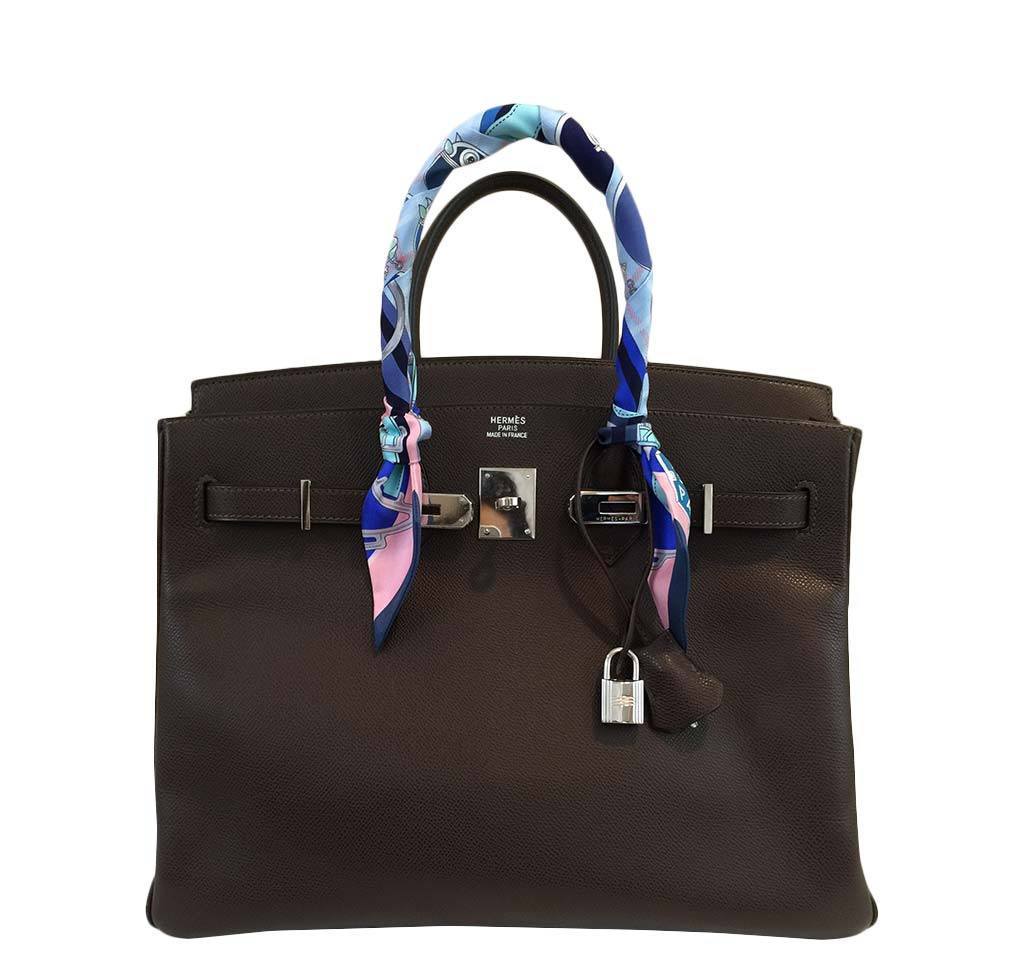 HermesBirkin 35 Cacao Bag PHW