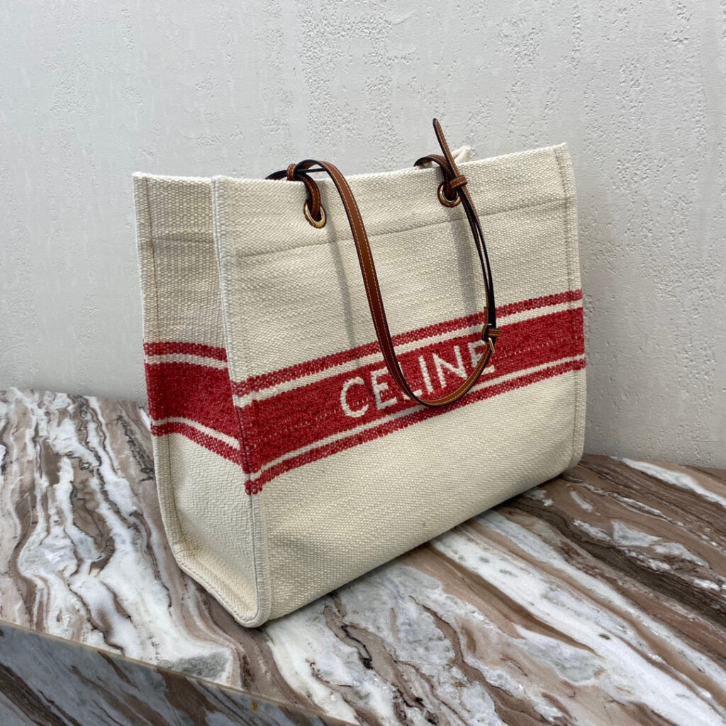 CANVAS TOTE 43 WHITE/RED DENIM - Product Image 2