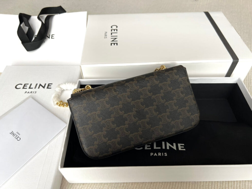 TRIPHOME 20 BLACK PATTERN COWHIDE LEATHER CHAIN STRAP BAG - Product Image 2