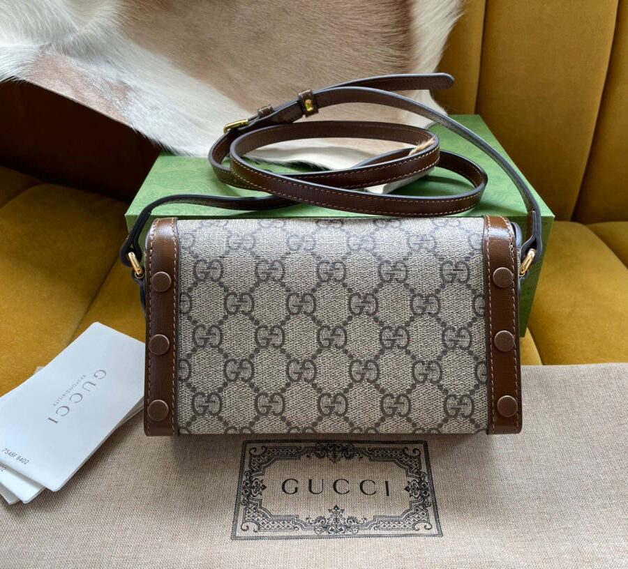 GG HORSEBIT MINI 18 BAG BEIGE CANVAS AND BROWN CALFSKIN | Studio Nafay