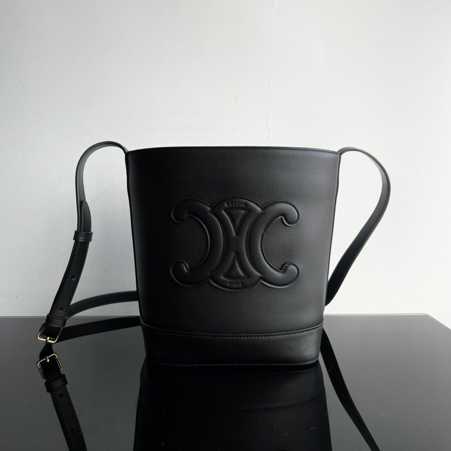 BUCKET CUIR TRIOMPHE 24 CALFSKIN BLACK | Studio Nafay