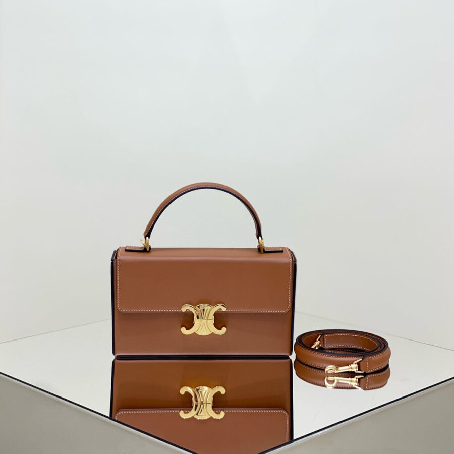 BOX TRIOMPHE 22 TAN NATURAL CALFSKIN | Studio Nafay