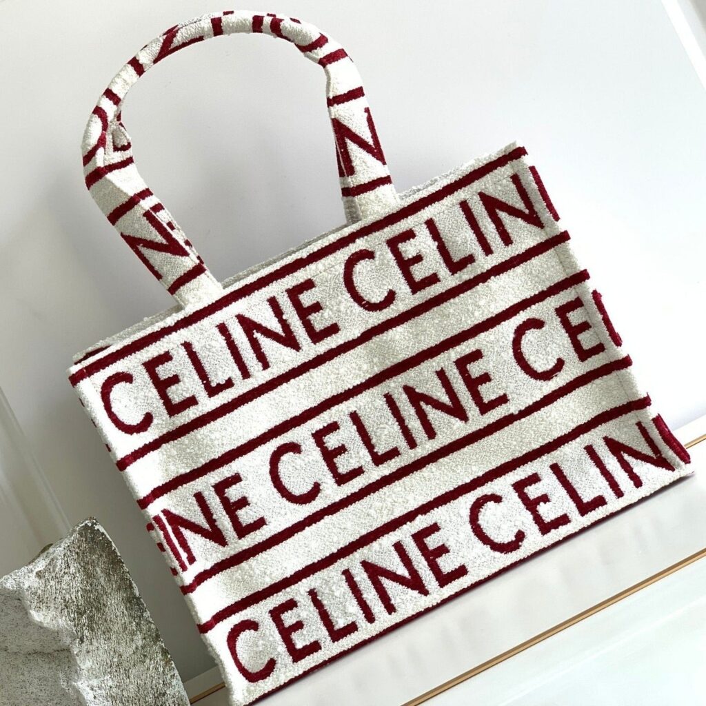 LETTER TOTE BAG 41 FABRIC WHITE RED - Product Image 2